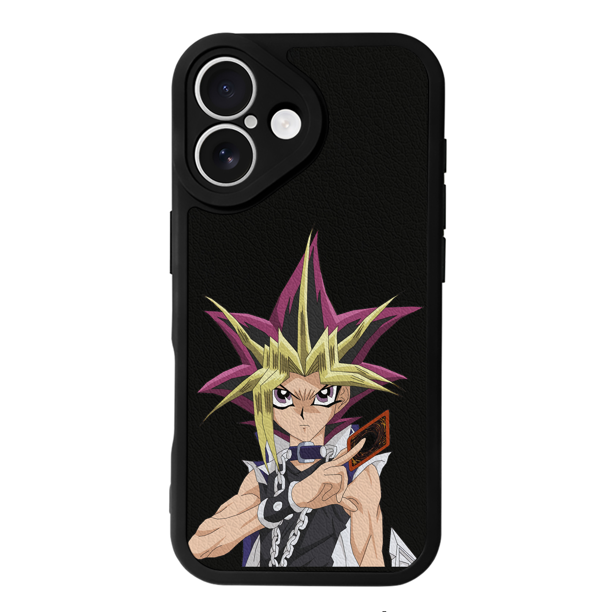 （画像用） 遊☆戯☆王 Yu-Gi-Oh! 【iPhone 16シリーズ対応】シリコンスマホケース（レザー調） 材質：シリコン